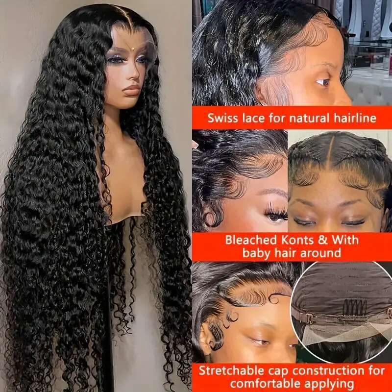 inches density curly hd transparent lace frontal human hair wigs for woman x Lace Frontal Human Hair pre cut