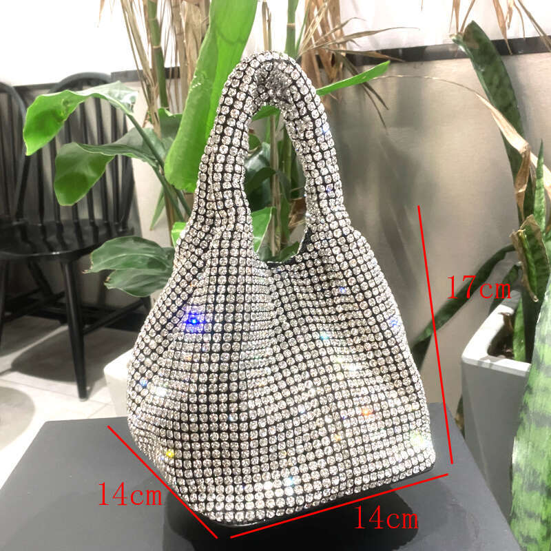 Shiny Crystal Clutch purse bucket Shoulder bag rhie Handmade purses and handbags Designer Evening clutch Bag Purse