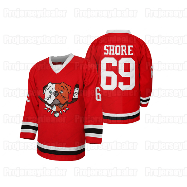 #69 Shoresy Sudbury Blueberry Hockey Stitched Name And Number Light Blue Red Black