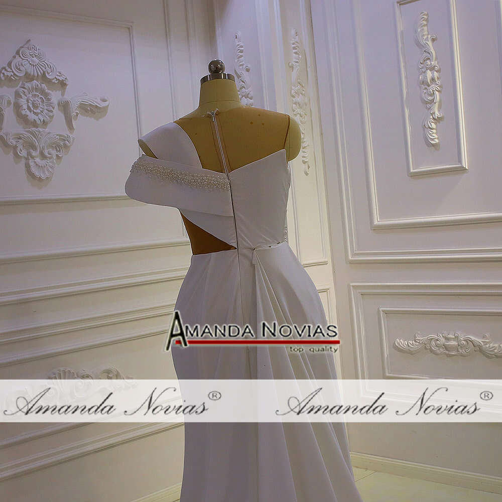 Sleeveless Sweetheart Plain Stain 2 in 1 Mermaid Wedding Dress