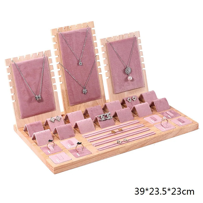 Jewelry display tray necklace pendant bracelet chain holder ring earring stud organizer jewelry display prop set 241014