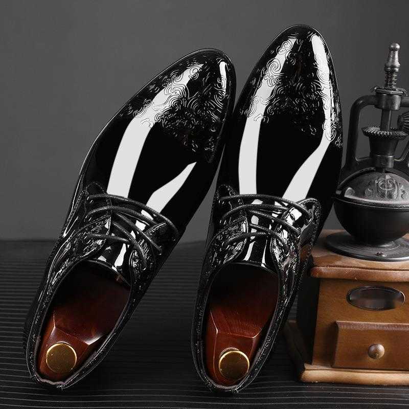 Men Dress Shoes New Bright Face Mens Business Dress Shoes Fashion Casual Shoes Mens Lace Up Wedding Dressing Shoes 241009