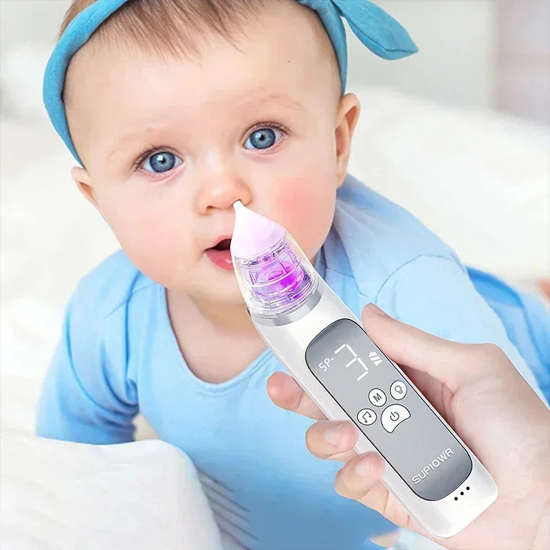 Baby electric nasal inhaler nasal suction device with food grade silicone mouthpiece 3 suction modes and soothing music 241028bj