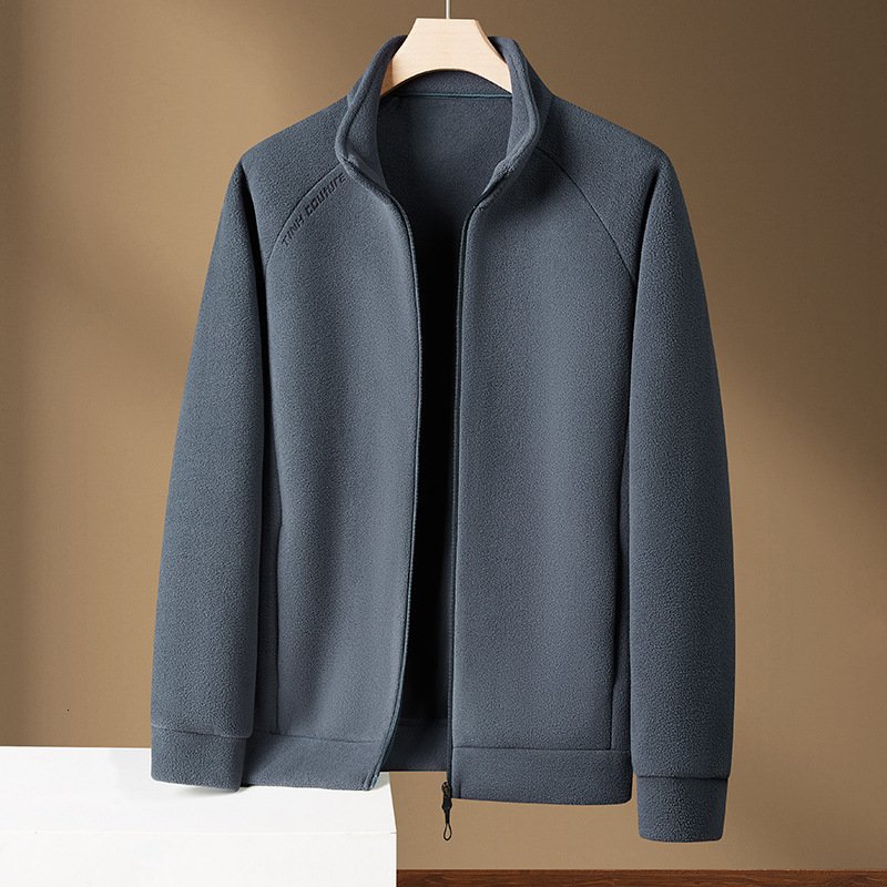 2024 New Designer Women's Zipper Open Hoodie Men's Stand up Collar Solid Color Casual Autumn/Winter Couple Wool Jacket
