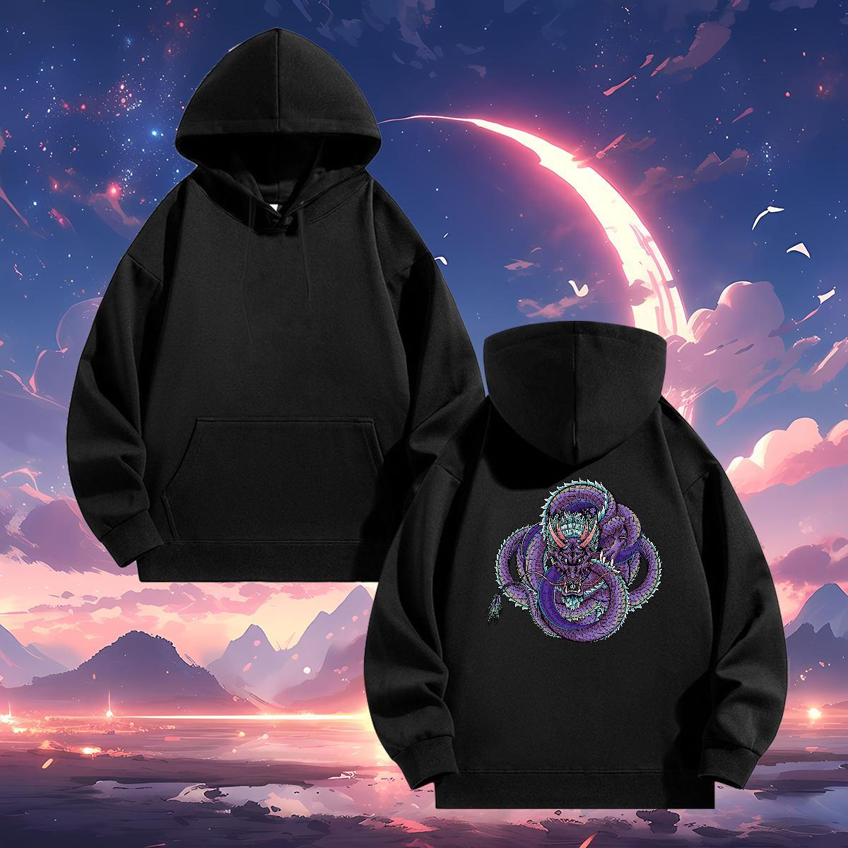 Fashion Design Hoodie For Man Anime Print Comfortable Men Clothes Hoodie Top Pullover Hoodie Y2K Thick Fleece Hooded Collar Long Sleeve
