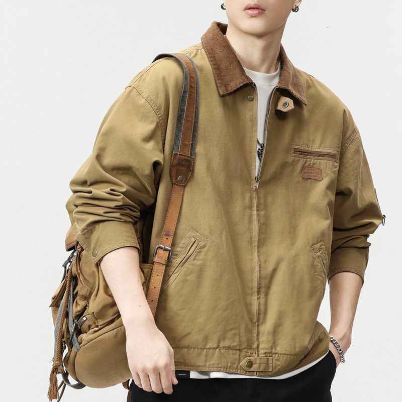 2024 new designer Danbaoni autumn and winter new men's washed zipper lapel long sleeved top