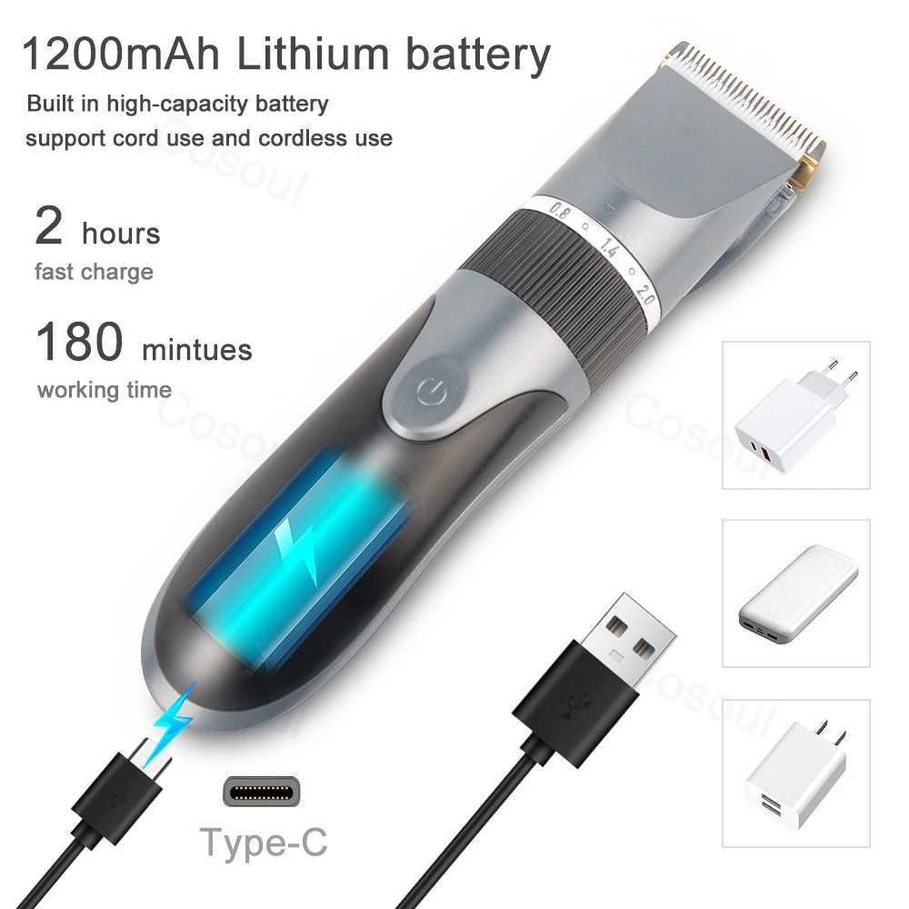 Men adults children cordless rechargeable hair clippers professional hair clippers W241212