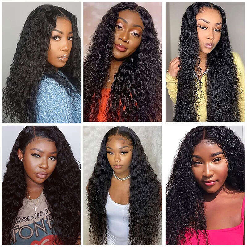 Density Deep Wave x Lace Front Human Hair Wig Curly Frontal Wigs For Women Pre Plucked