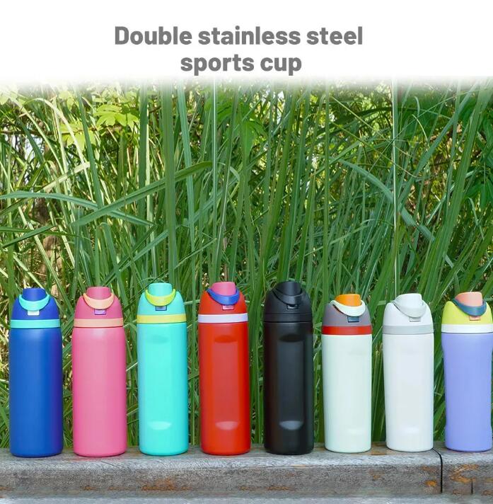 Owala 24oz-32oz 304 Stainless Steel Tumblers, Outdoor Vacuum Insulated Sports Water Bottle, Travel Cup with Straw, GG1028 dh910320090
