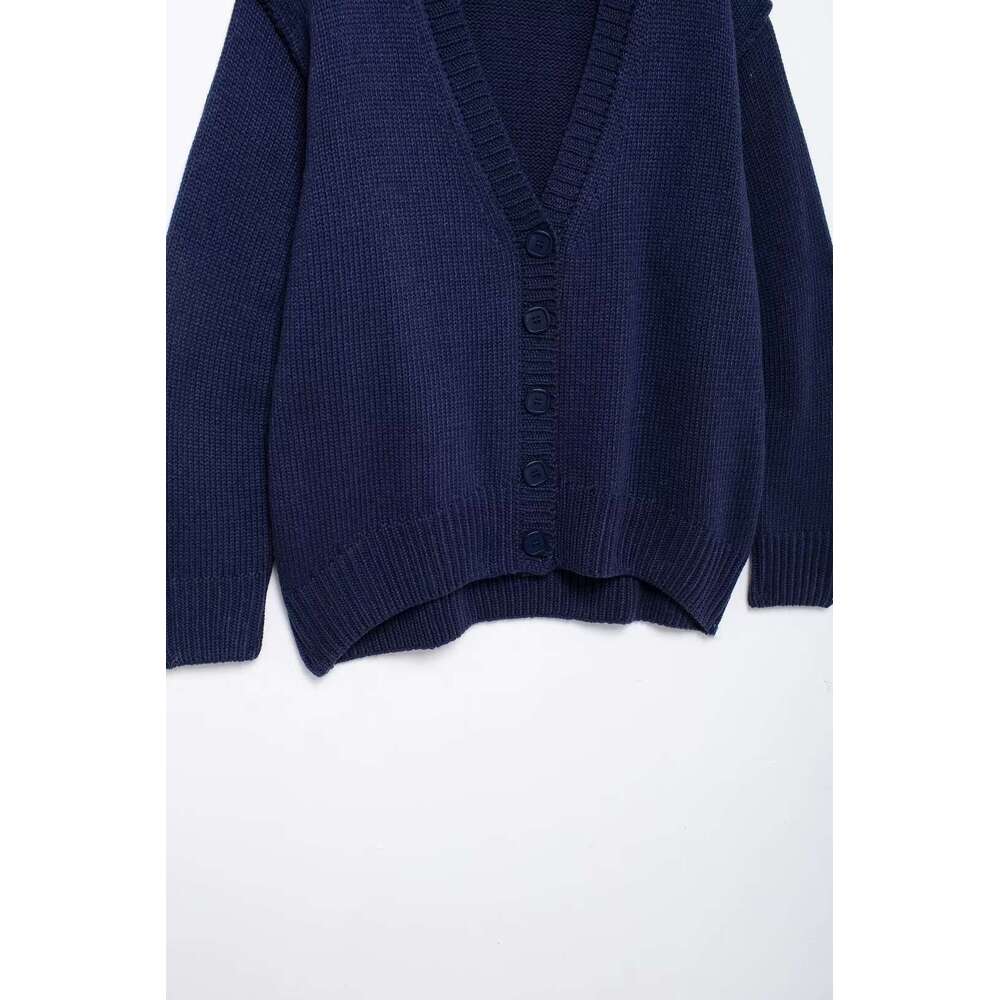 TRAFZA Women's Solid Cardigan Buttons V-Neck Spring Autumn New 2024 Fashion Casual Loose Sweater