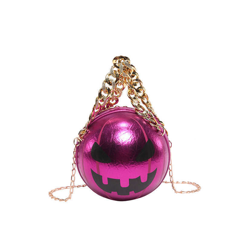 CMM Personalized Pumpkin Small Bag New Halloween Fun Girl Funny Thick Chain Handheld Crossbody Small Round Bag