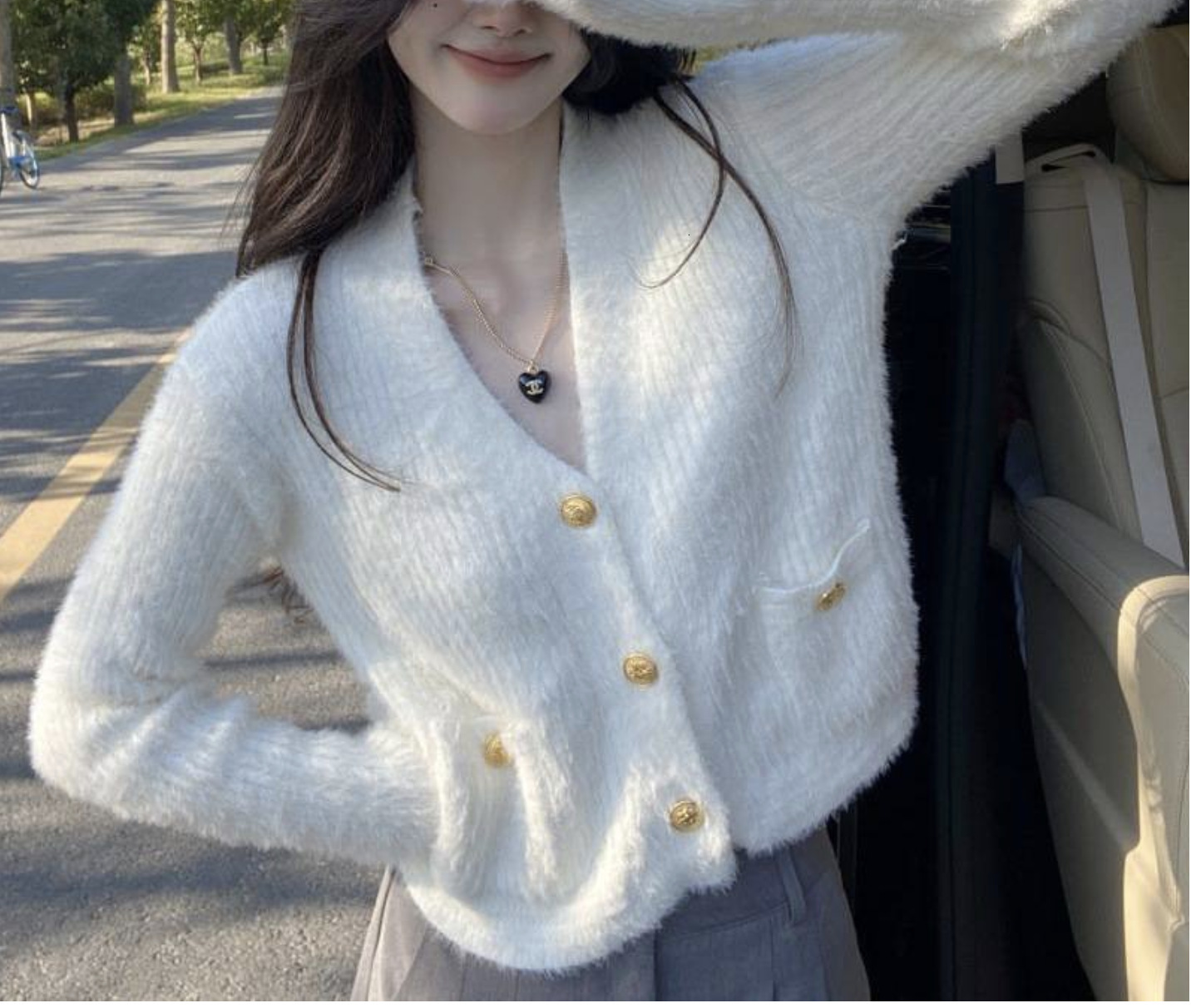Xiaoxiangfeng Imitation Mink Fur Short Sweater Jacket For Women Autumn Winter New Style Gentle And Lazy Knit Cardigan Top F1028#38