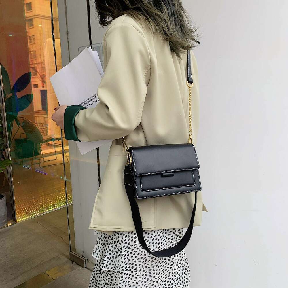 color Contrast Leather Crossbody Bags For Women Travel Handbag Fashion Simple Shoulder Messenger Ladies Small Flap Bag