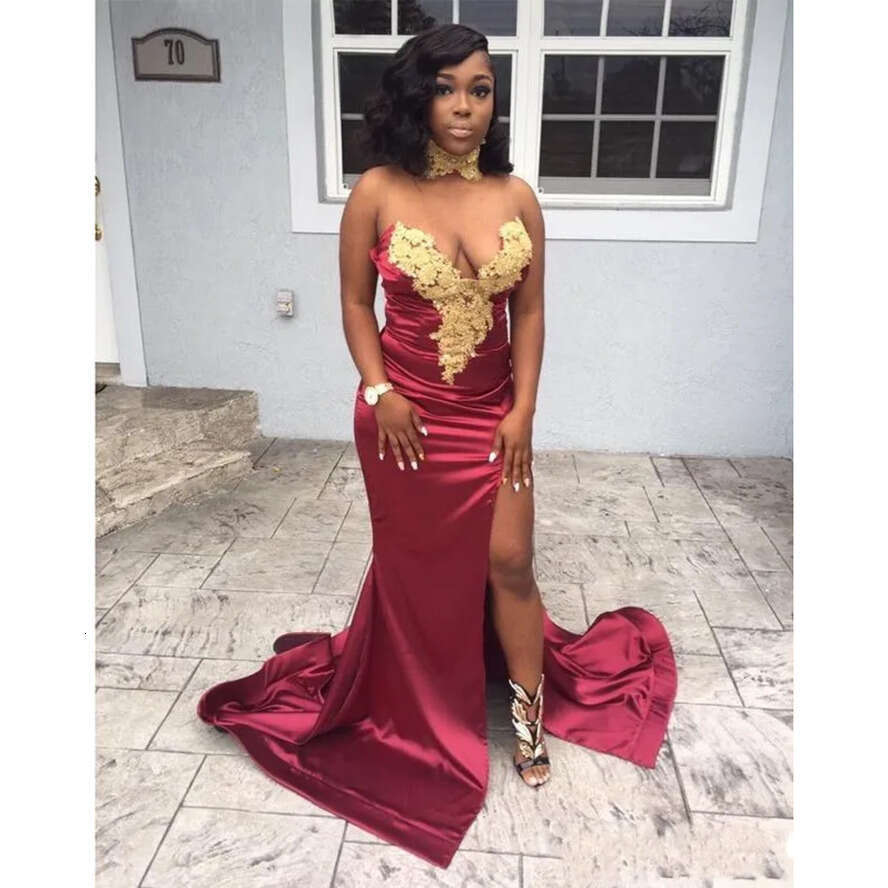 Sweetheart Side Split Arabic Bury Prom Sexy Off Shoulder Long Mermaid Formal Dresses Evening Wear With Gold Lace Party Gown