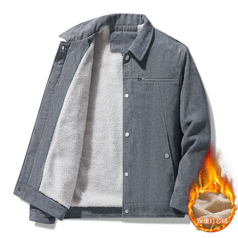 2024 new designer corduroy jacket men's winter mature temperament workwear casual lapel velvet jacket