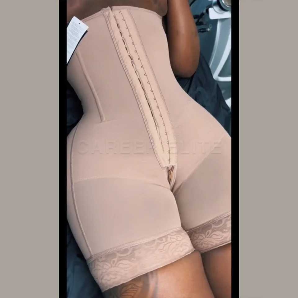 Fajas Colombianas Post Surgery High Compression Stage 2 Tummy Control Shapewear Bodusuit with Hook and Eye Corset LiposuctionXJ241028