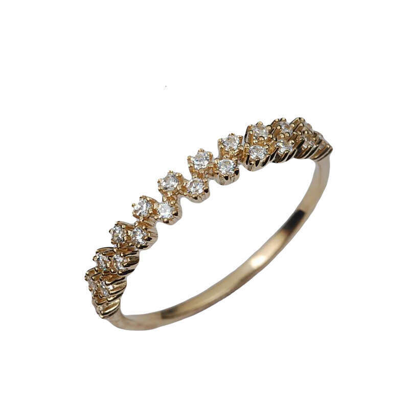 Sterg Sier Simple Star Ring For Women Crystal Sweet Romantic 14k Gold Plating Wedding Jewelry Girlfriend Gift