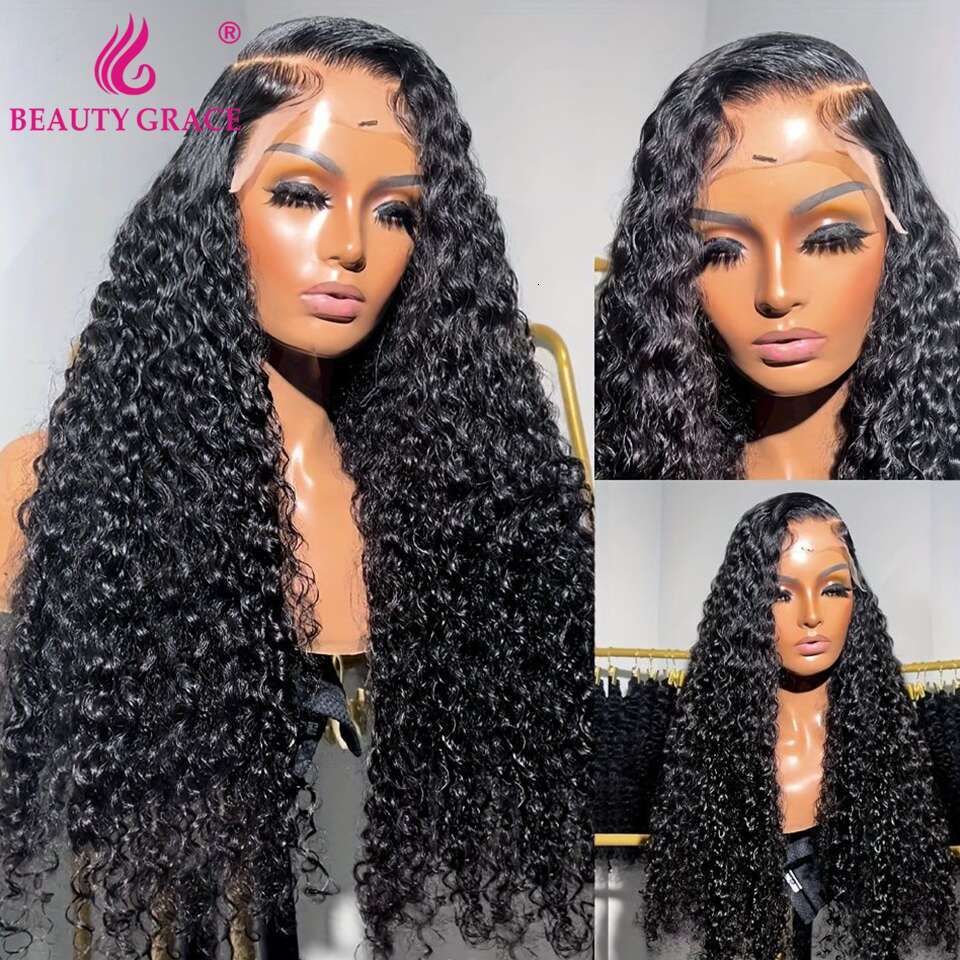 Curly Wigs Human Hair Lace Frontal Wig x Front Water Wave Density Closure