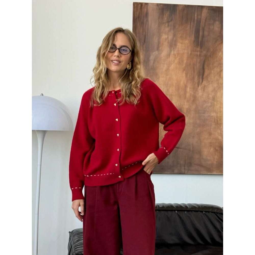 Women Casual O-Neck Single Breasted Knitted Cardigan Fashion Long Sleeve Short Slim Fit Sweater Lady Chic Autumn Streetwear 2024