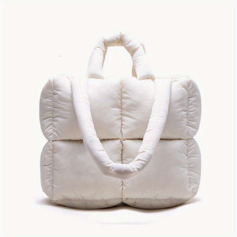 Spacious Quilted Puffer Shoulder Bag - Chic Women's Fashion Handbag