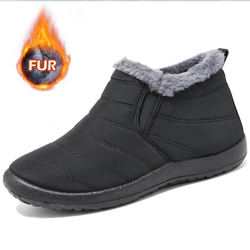 Boots Men Snow Outdoor Mens Fur Shoes Mens Winter Boots Hiking Ankle Boots Waterproof Men Shoes Work Shoes Footwear 241106