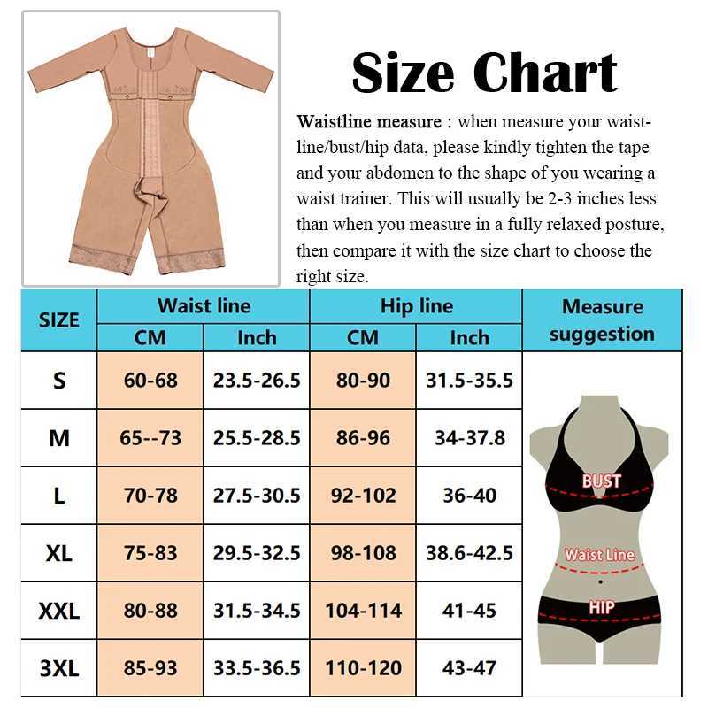 Full Body Colombian Girdles Shaper High Compression Bodysuits Postoperative Postpartum Lipo Arm Slimmer Waist Reducing ShapewearXJ241028