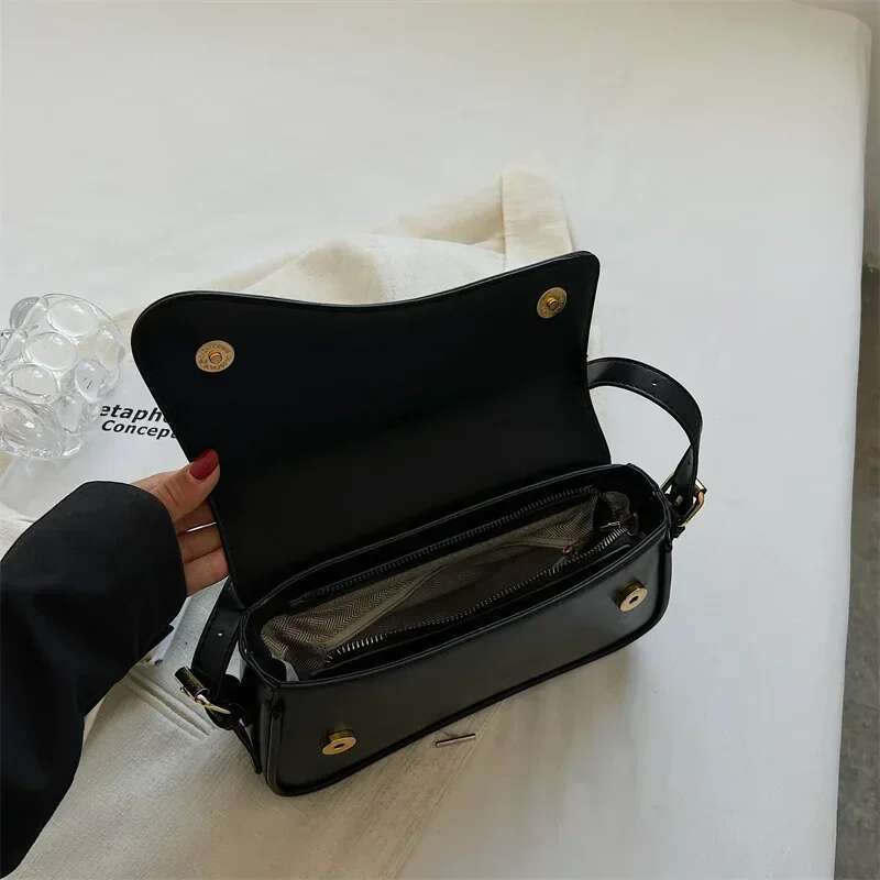 Designer Bag Vintage Leather Crossbody Bags For Women 2024 Designer Female Small Flap Shoulder Bag Armpit Handbags And Purses tote bag purse luxury ba