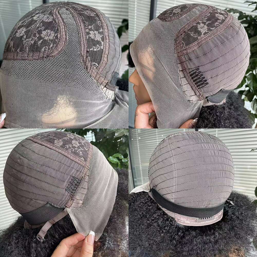 Afro Kinky Curly Lace Front Wig Natural Color Bob Human Hair Hairline X Density Short Wigs