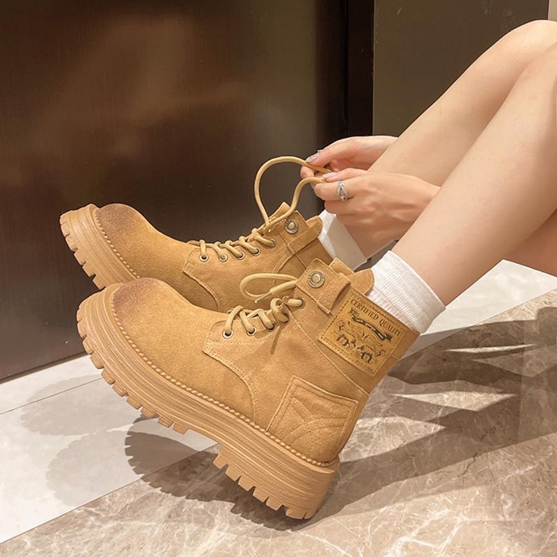 Ankle Platform for 2024 Chunky Ladies Stivali Black Boots Women New Barefoot Shoes atos Mujer 5795