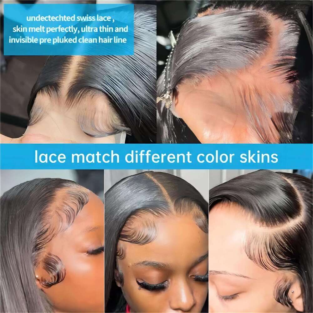 x Lace Wigs Human Hair Frontal Wig X Transparent Front Straight Brazilian Remy Clousre