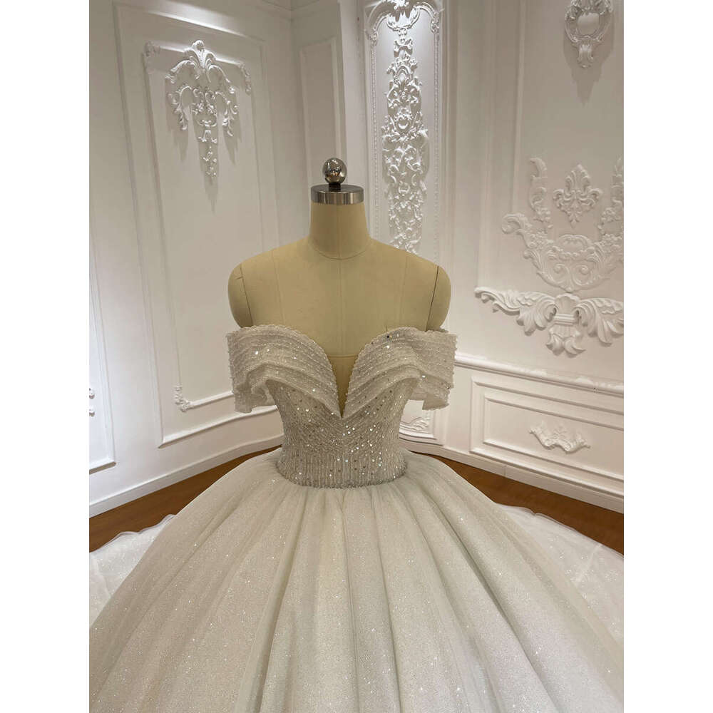Good Price Off The Shoulder Sparkg Ball Gown Bridal Wedding Dress