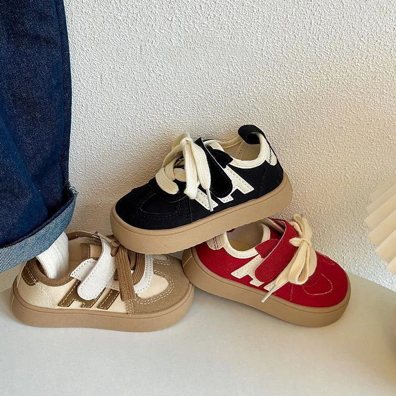 Korean Kids Canvas Shoe 2024 Toddler Baby Shoes Spring Autumn Boys Casual Shoes Soft Sole Breathable Girls Red Canvas Shoes 241028