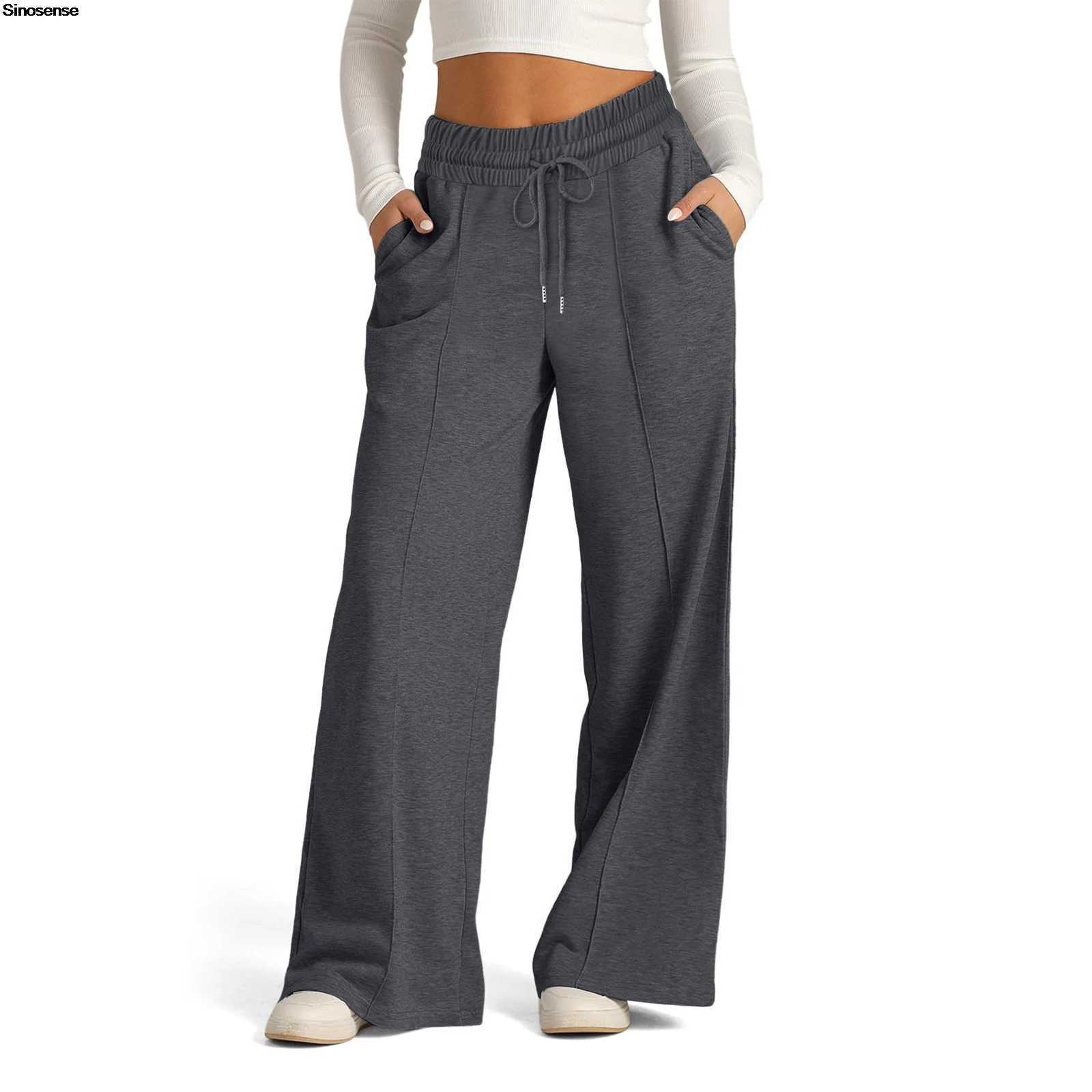 Womens Wide Leg Sweatpants High Waisted Baggy Flared Pants Drstring Athletic Joggers Casual Daily Wear Loose Yoga Sports PantsX241028