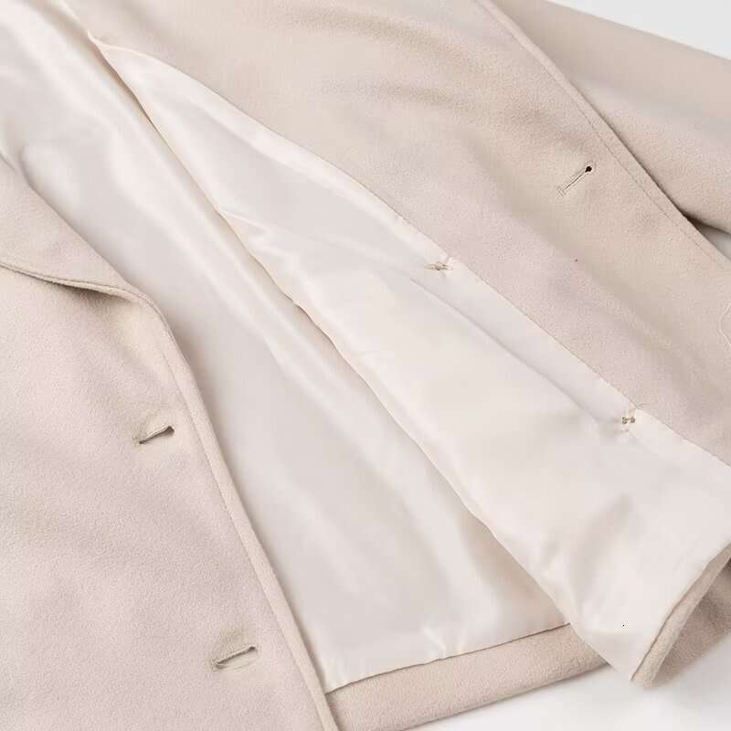 TWomenSolid Soft Tweed New Fashion Casual Simple Short Fall Winter Coat Double-Breasted Jacket