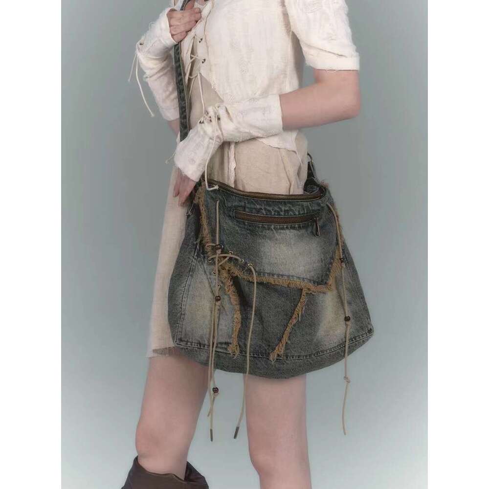 Denim Washed Jeans Casual Totes for Women Shoulder Bags Soft Student Large Capacity Vintage Shopping Bag Female Handbags