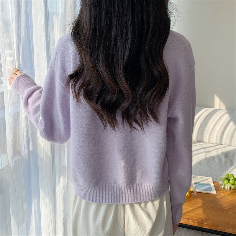 Autumn And Winter New Soft Glutinous College Style Small Sweater Jacket Women Korean Three Dimensional Flower Knitted Cardigan For Women F1028#40