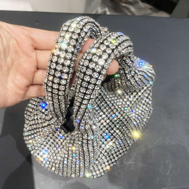 Shiny Crystal Clutch purse bucket Shoulder bag rhie Handmade purses and handbags Designer Evening clutch Bag Purse