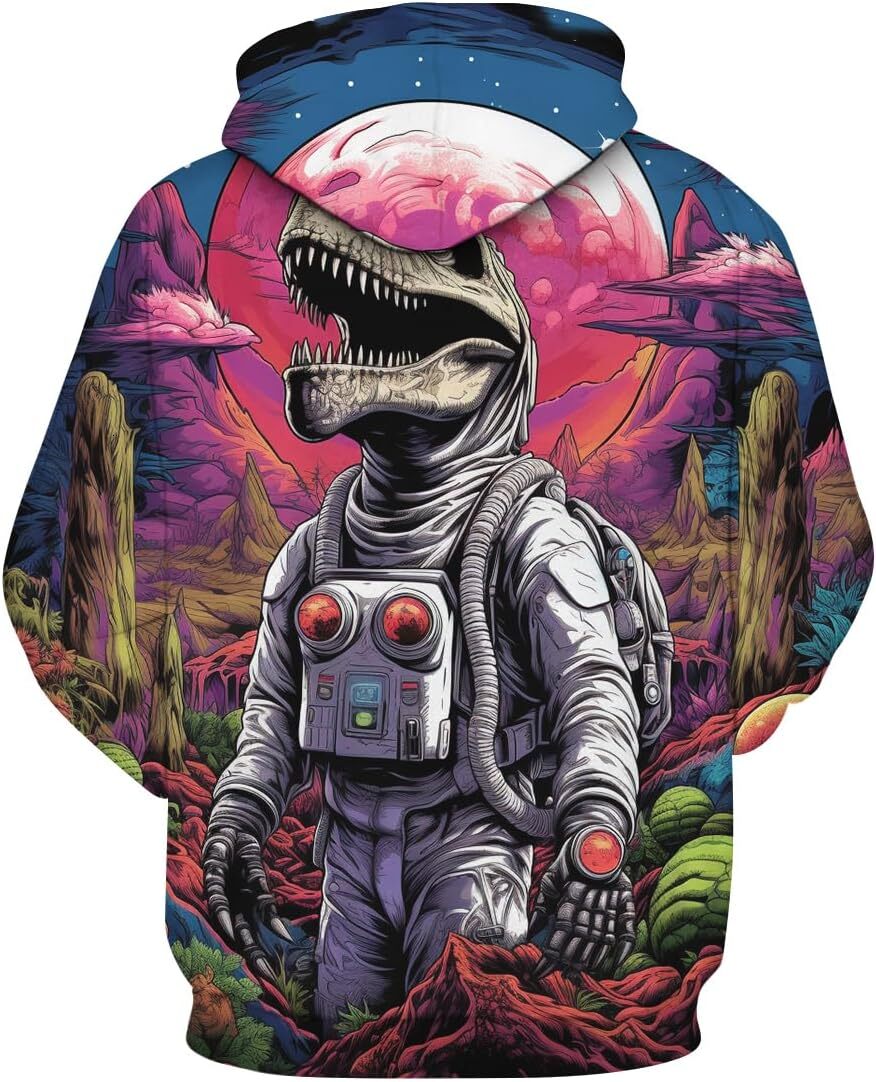 Hoodie for Mens Womens Dinosaur Hoodies For Men 3D Printed Psychedelic Graphic Hoodie Novelty Skull Sweatshirts Graphic Hoodies sweatshirt cool