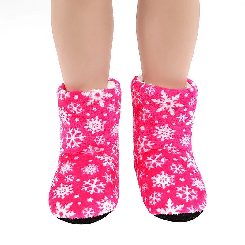 Glglgege Warm Winter Slippers Home Family Shoes Winter Snowflake Snow Slippers Shoes Comfort Casual Boots bottes femme 241025