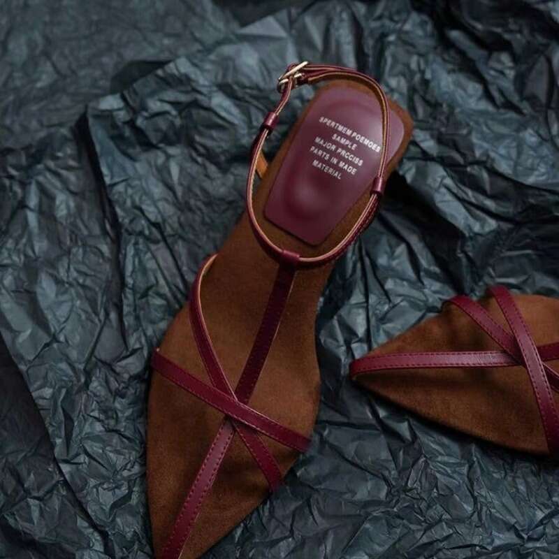Women's Designer Sandals 2024 Summer Fashion Pointed Toe High Heels Simple Thin Strap Female Sgback Sandal Sandalias De Mujer