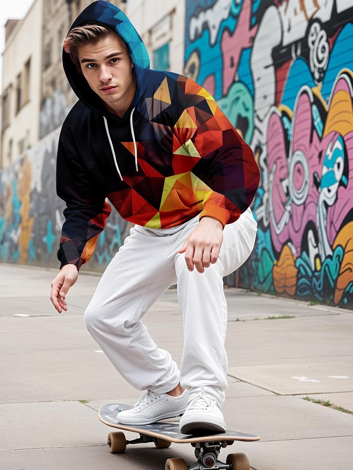 Hoodie for Mens Graphic cool Hoodies for Men Sweatshirts for Teen Boy Gifts Cool Things Novelty Black Red Pullover Hoodie Graphic Trendy patterns