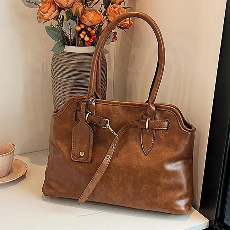 Totes PU Leather Retro For Women 2025 Winter Trend Fashion Y2K Handbags Lady Travel Shoulder Crossbody Bags ce6d