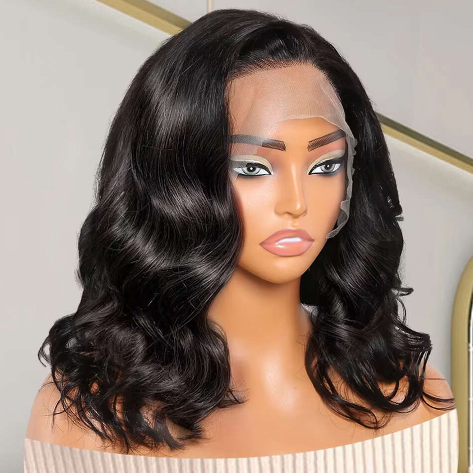 Body Wave Short Density x Lace Front Human Hair wig Inch Bob Frontal Wig HD Transparent Brazilian Remy