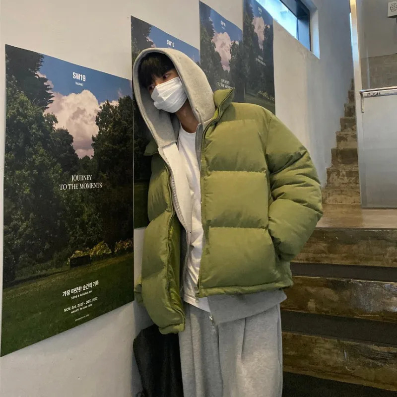 LAPPSTER Winter Harajuku Short Puffer Jacket Men Parkas Casual Kpop Bubble Jackets Mens Streetwear Korean Fashions Coats 241024