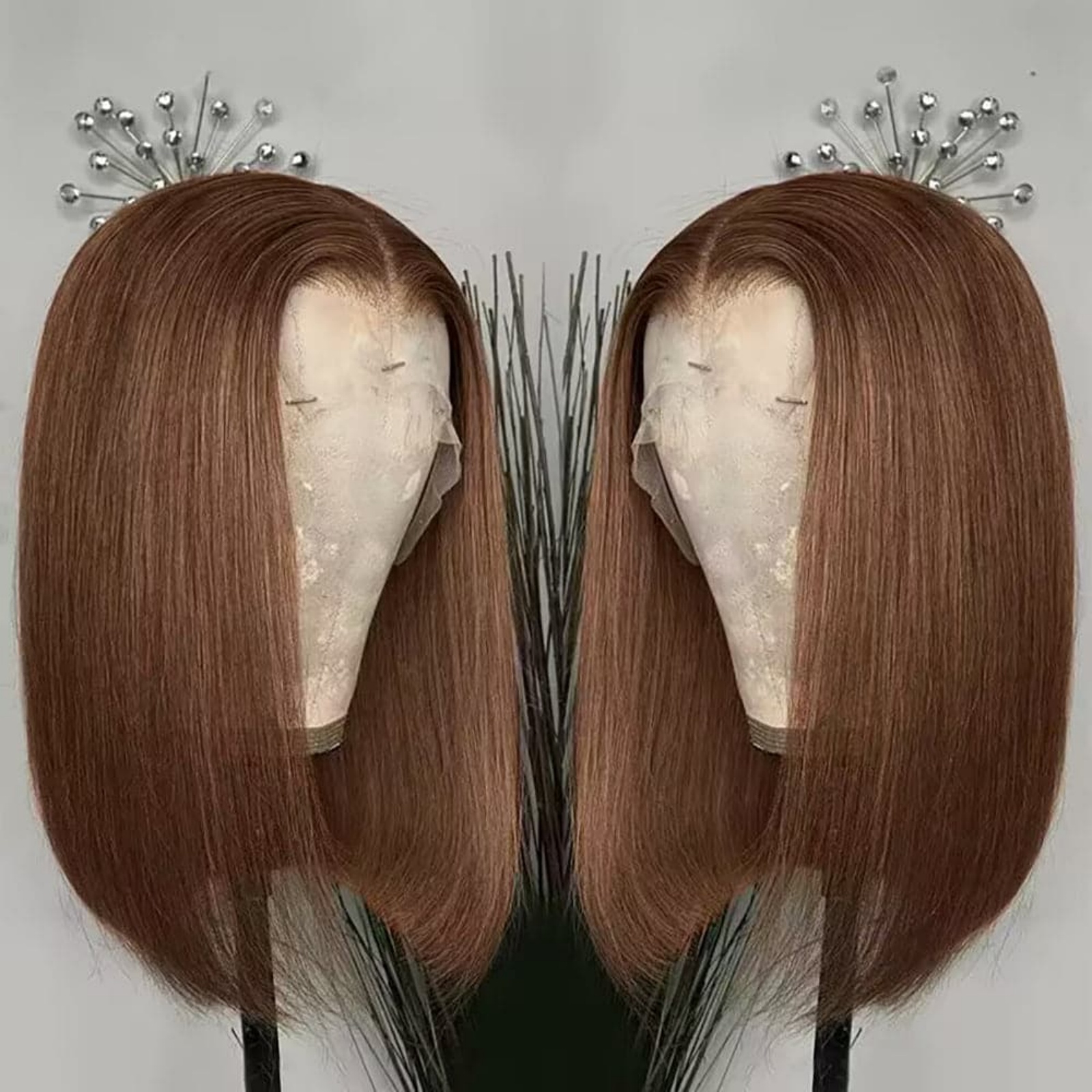 Brown Bob Short Synthetic Front Wig Glueless Frontal Chocolate Brunette Colored Hair Lace Wigs for Women Party