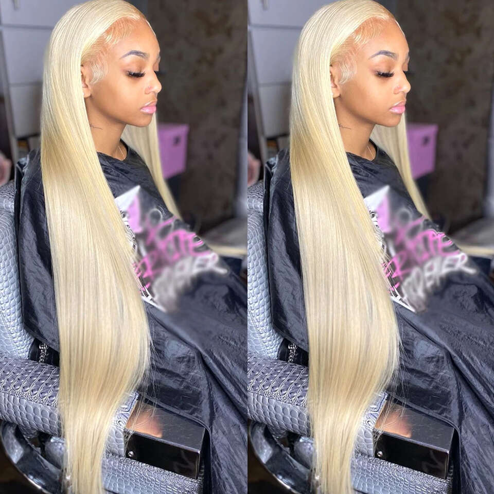 x HD Transparent Blonde Lace Frontal Human Hair Wigs straight Wig Brazilian Bone Straight Front
