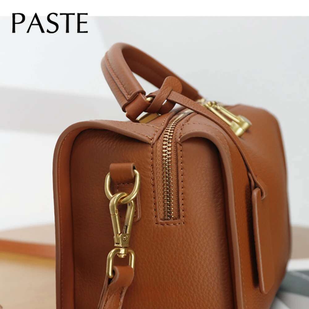 New Simple Import Natural Cow Leather Pillow Tote Leisure Cowskin Women Handbag Grey Green High Quality Female Shoulder Bag