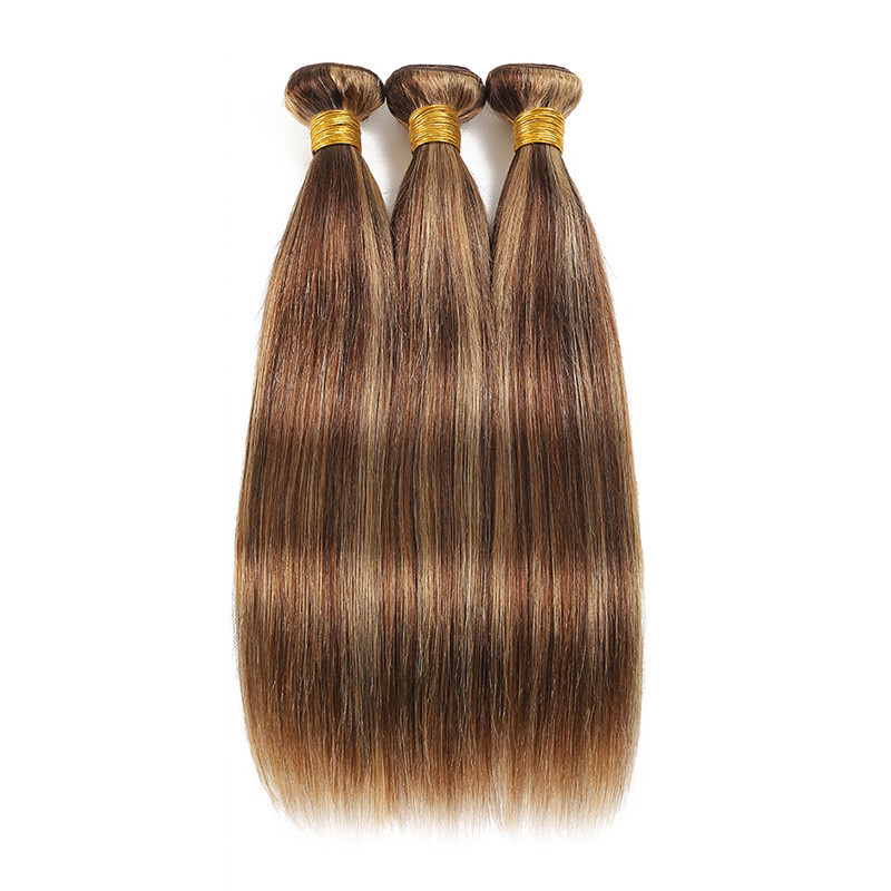 Brazilian 100% Human Hair Extensions Silky Straight 1B/4/27 P4/27 1B/30 1B/27 2# 4# 27# Double Wefts 3 Bundles 30inch
