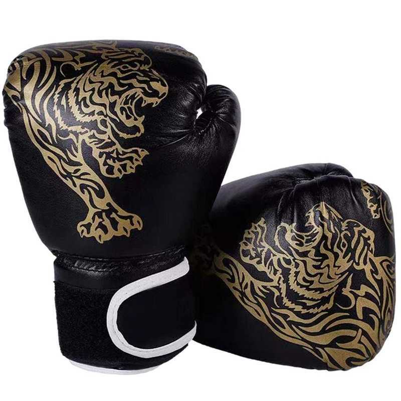 Tiger Pattern Boxing Gloves Breathab PU ather Fighting Gloves Children Boxing Training Kickboxing Gloves for Home SportXJ241028