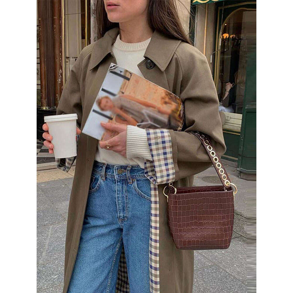 Women's long windbreaker loose collar single breasted coat autumn long sleeved women's retro women's jacket windbreaker coat, street dr
